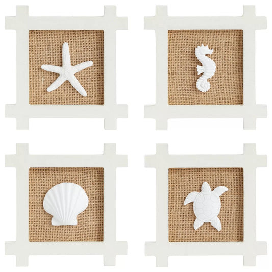 4-Pack Coastal Hanging Seashell Wall Decor