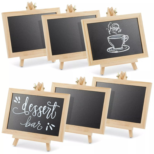 6-Pack Mini Chalkboard Signs with Easel Stand