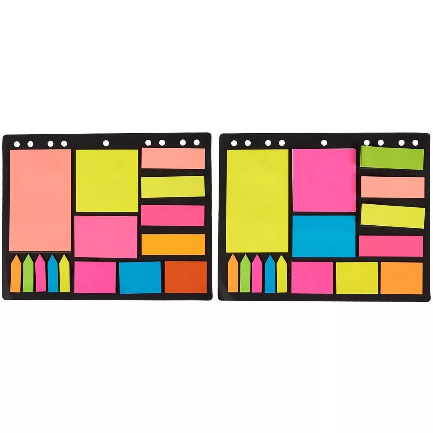 2 Pack Index Sticky Notes for Binders - Assorted Sizes, 600 Pieces