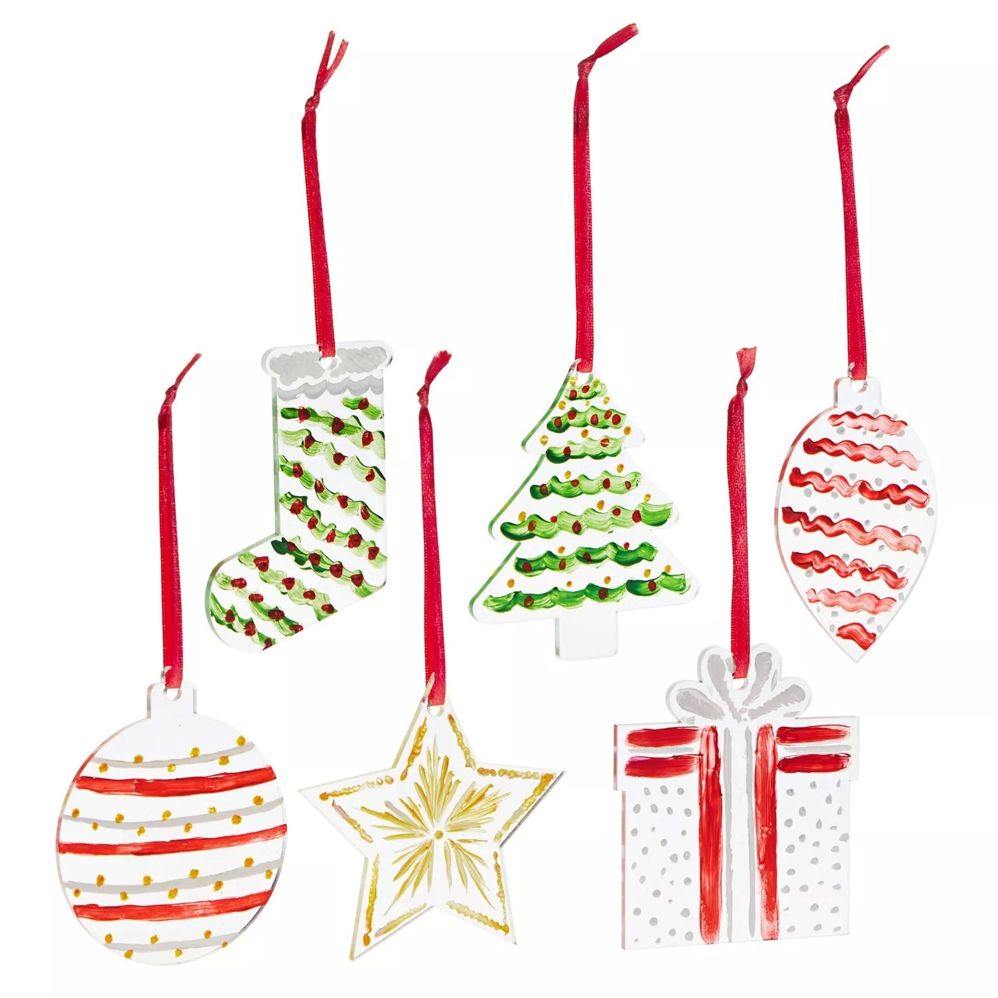 24-Pack 3-Inch Clear Acrylic Christmas Ornaments