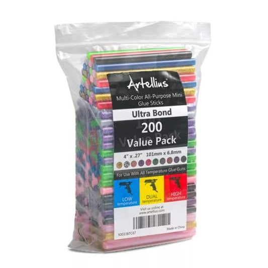 200-Pack Assorted Mini Hot Glue Sticks