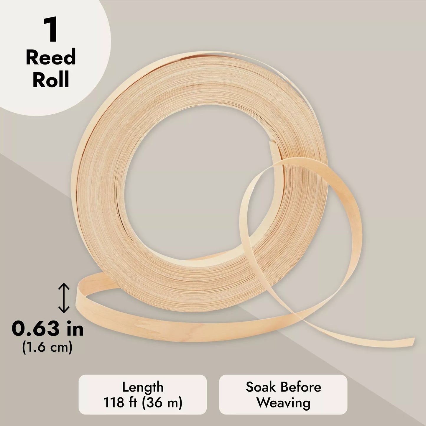 118 Feet Flat Reed Coil, 5/8 Inch Wide Weaving Material