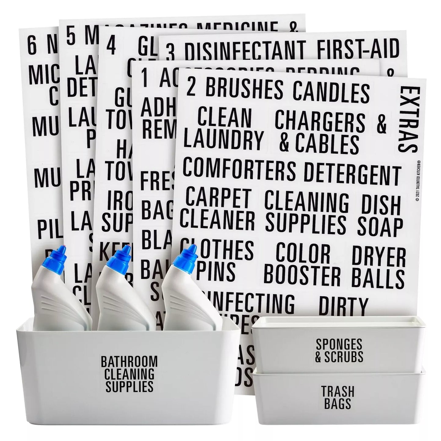 162 Laundry Room Labels for Minimalist Closet Organizer