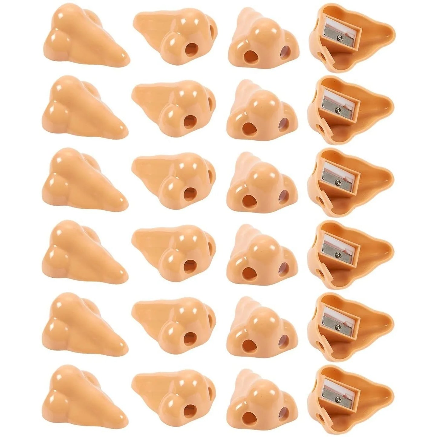 24 Pack Manual Nose Pencil Sharpener for Novelty Party Favors Gag Gifts