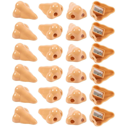 24 Pack Manual Nose Pencil Sharpener for Novelty Party Favors Gag Gifts