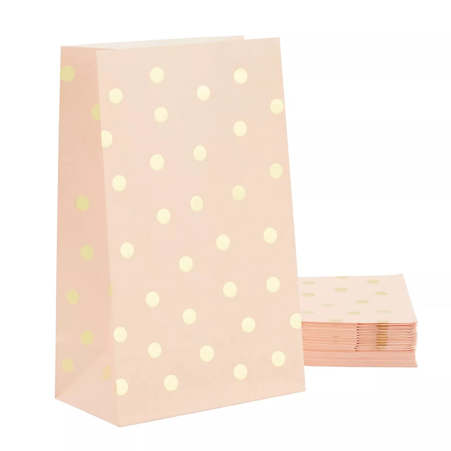 24 Pack Pink and Gold Favor Bags - 5.5 x 8.6 x 3 in