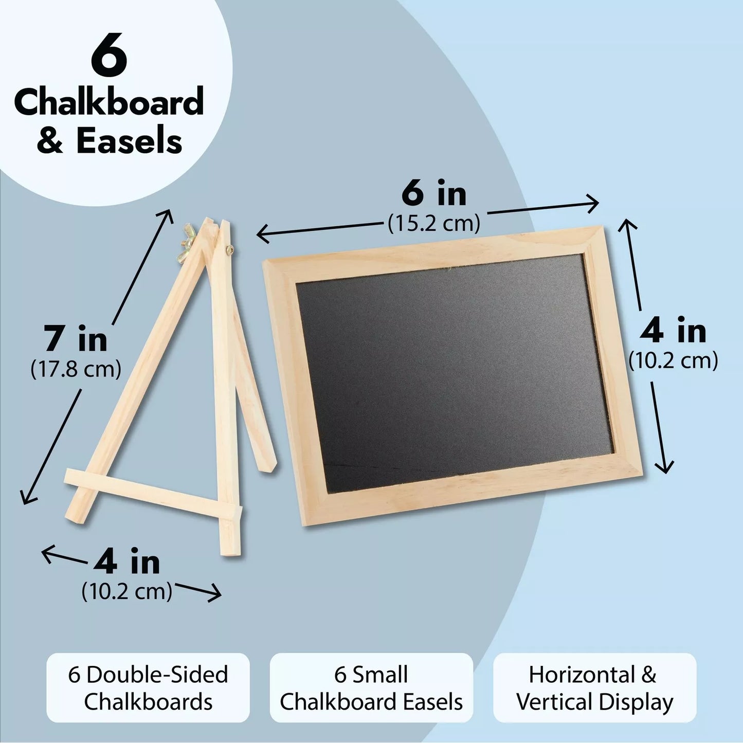 6-Pack Mini Chalkboard Signs with Easel Stand