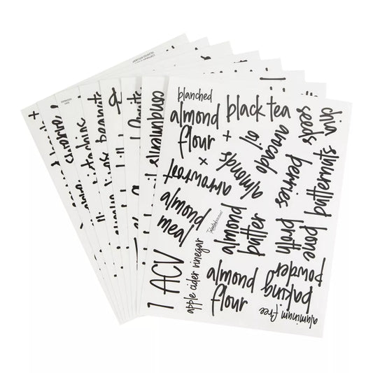 170 Clear Preprinted Label Stickers Kitchen Ingredients Organizer