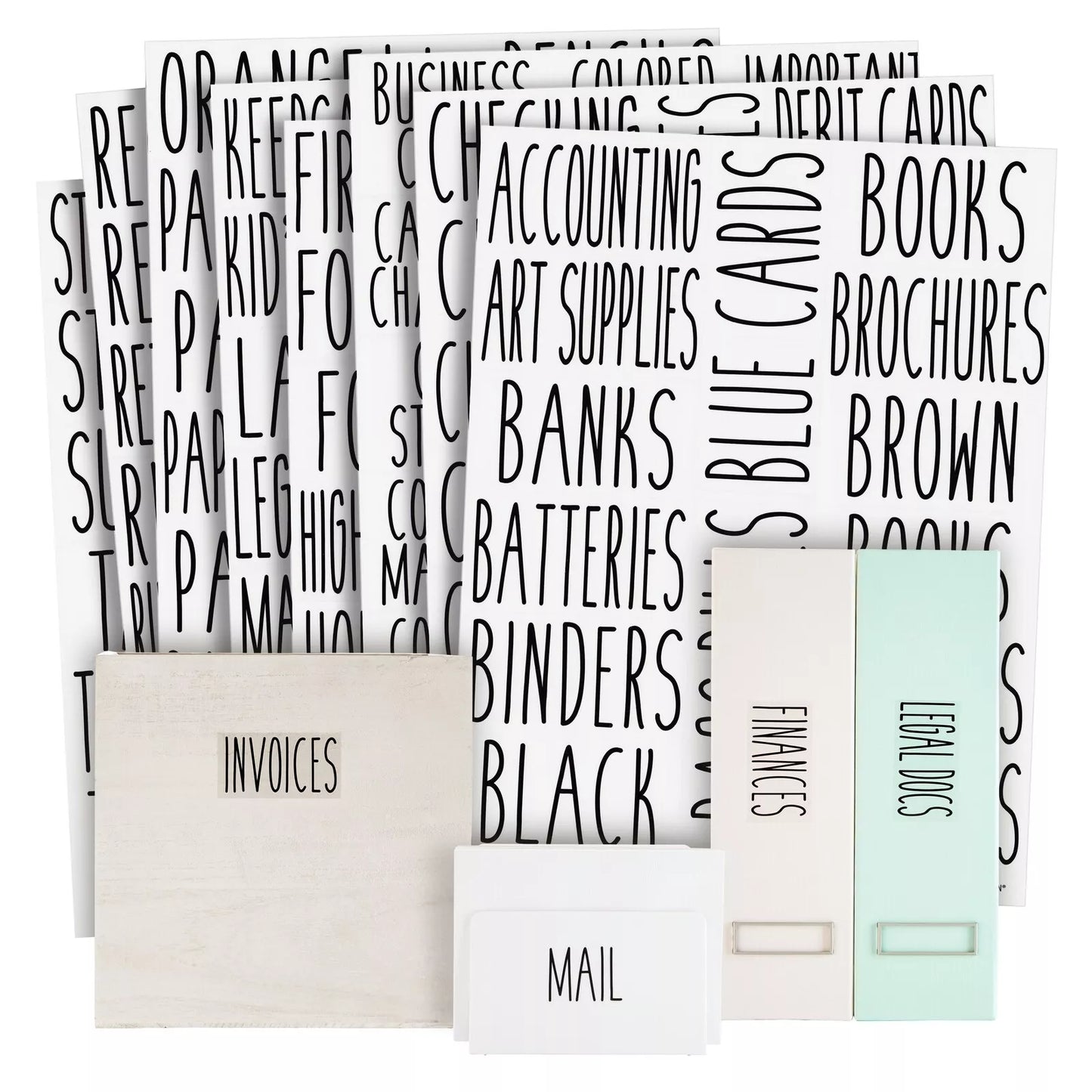 138 Office & Craft Labels for Storage Bins Black Font, All Caps