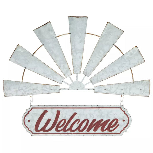 Rustic Farmhouse Welcome Sign with Metal Chains