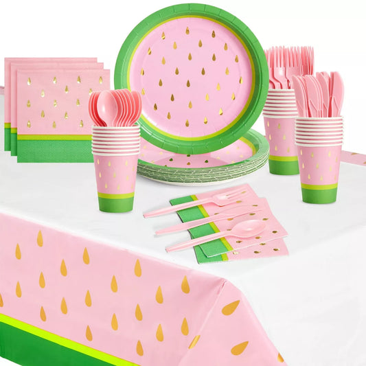 Pink Watermelon Party Supplies Birthday Decorations (Serves 24, 145 Pieces)