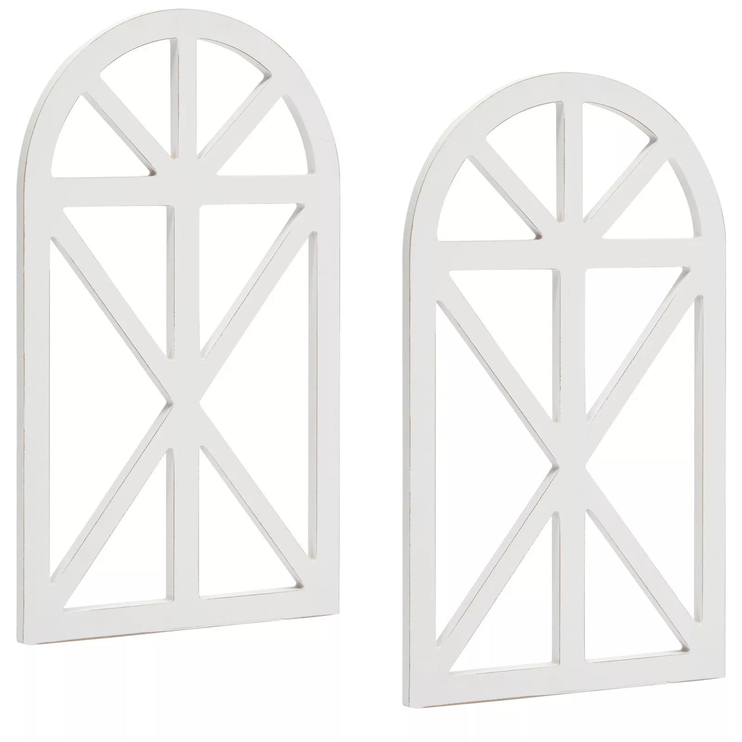 2-Pack Rustic Wood Arch Wall Decor, Hanging Window Frames