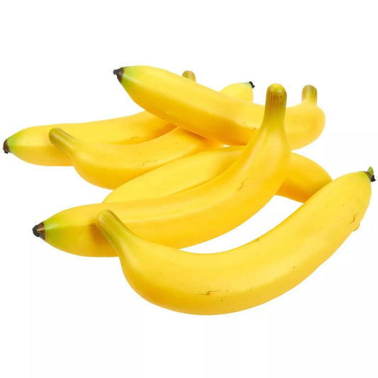 Set of 6 Artificial Fake Bananas, Lifelike Decorative Fruit