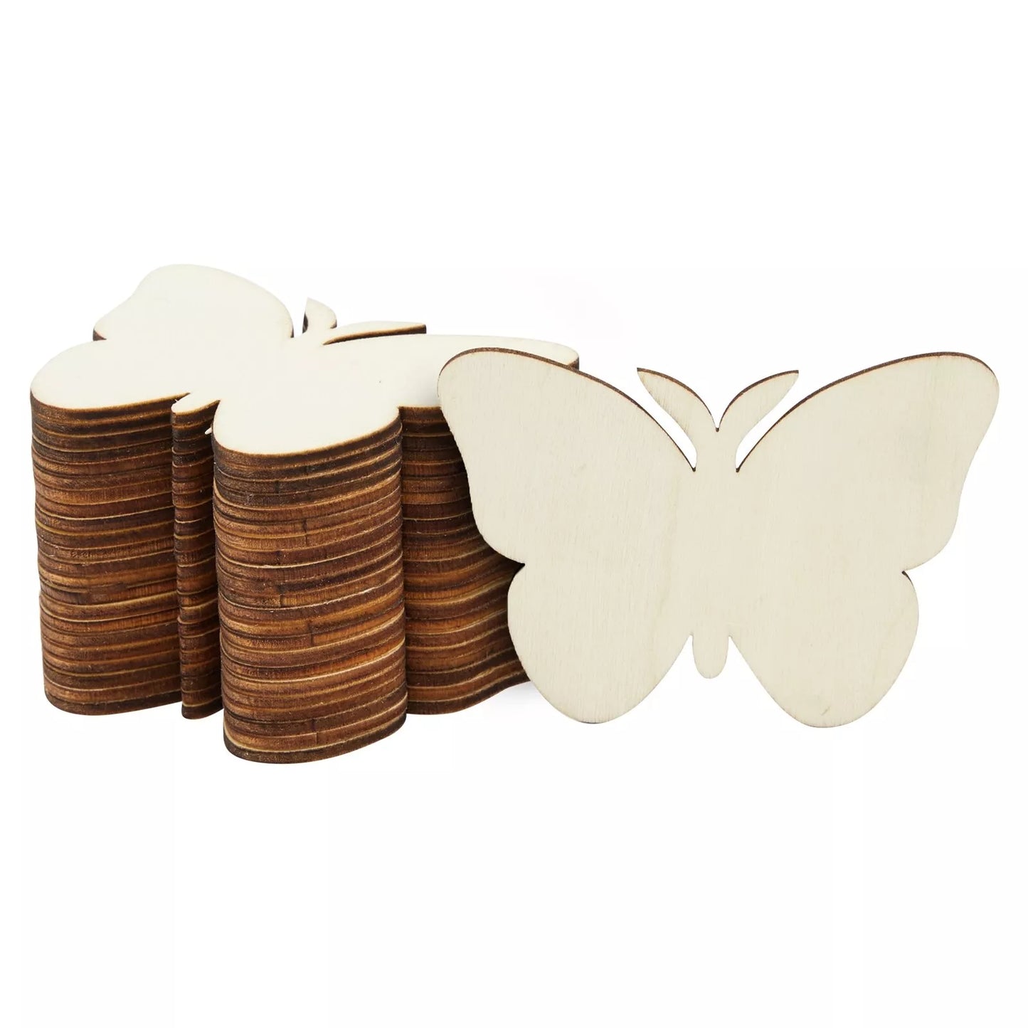 24-Pack Unfinished Wood Butterfly Cutouts - 3.7 Inches, for Crafts