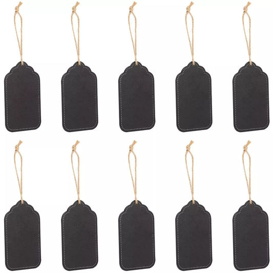 10-Piece Mini Chalkboard Tags Hanging Signs with String Included