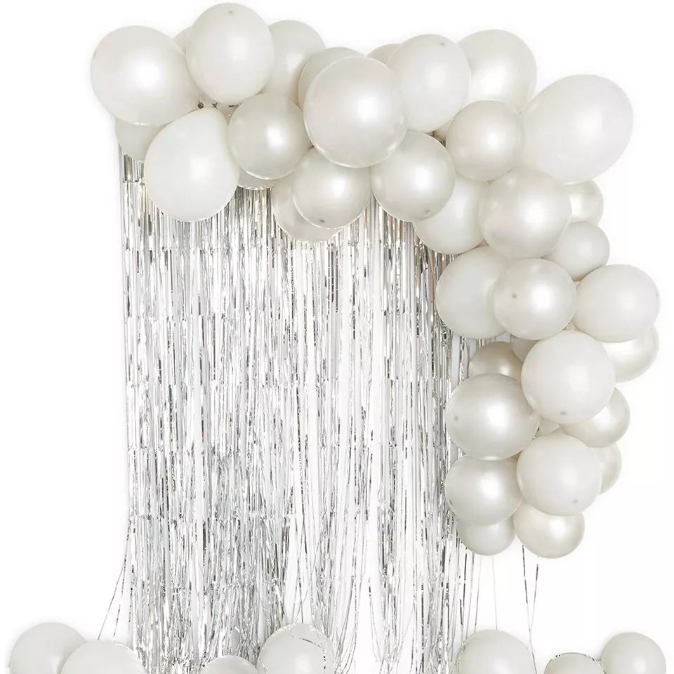 64 Grey Latex Balloons with Weights