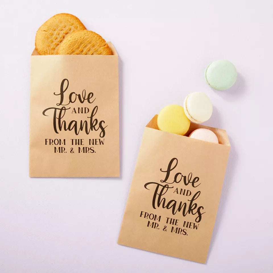 Kraft Paper Treat Bags for Wedding Party Favors - 5 x 7.5 Inches, 100-Pack