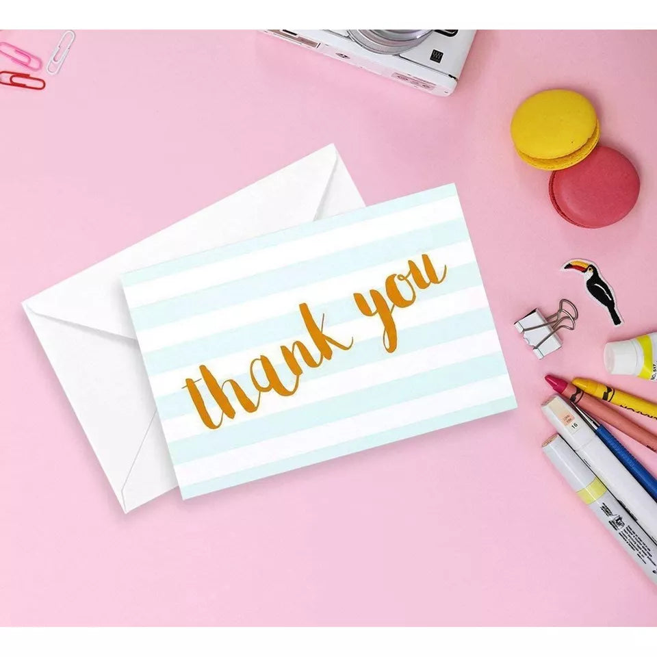 12-Pack Blank Thank You Cards - 4 x 6 Inches