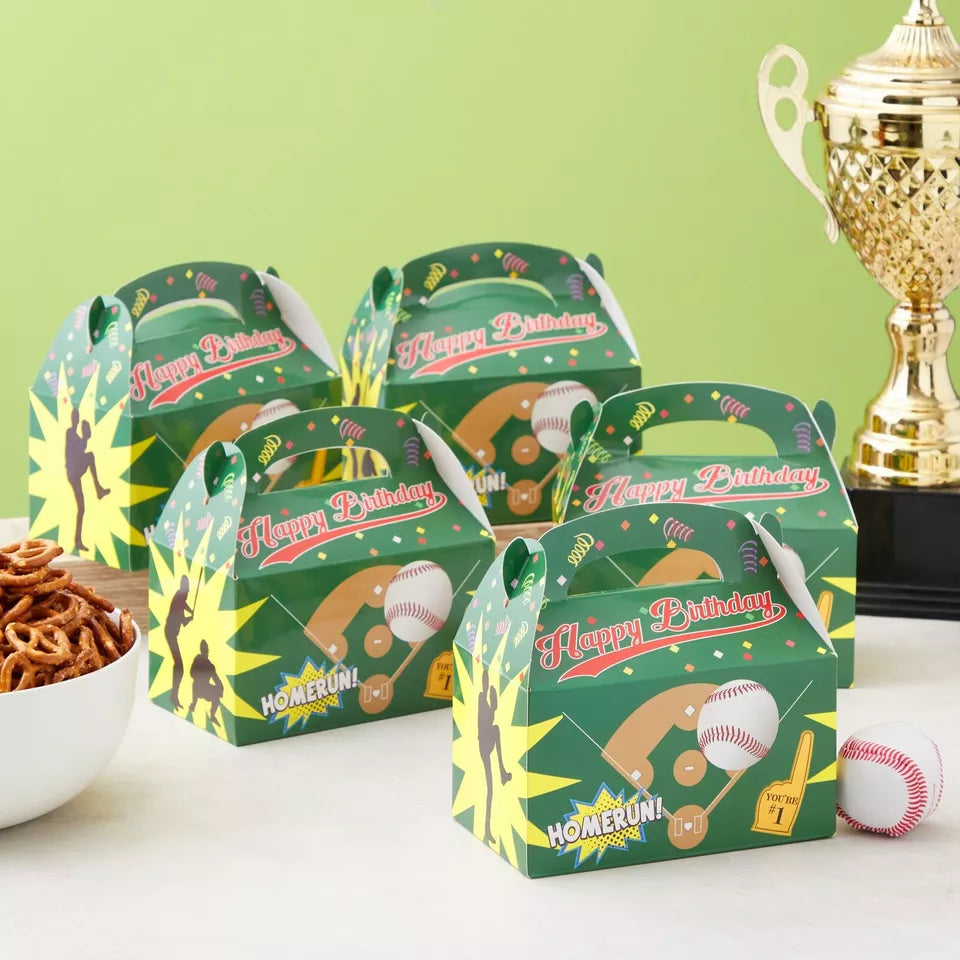 24 Pack Baseball Treat Boxes - 6 x 3 x 4 in, for Sports Party Decorations