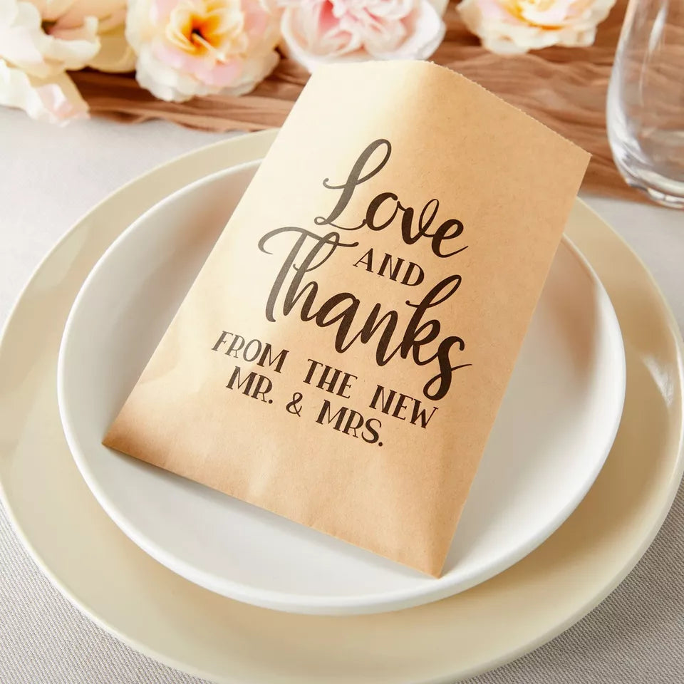 Kraft Paper Treat Bags for Wedding Party Favors - 5 x 7.5 Inches, 100-Pack