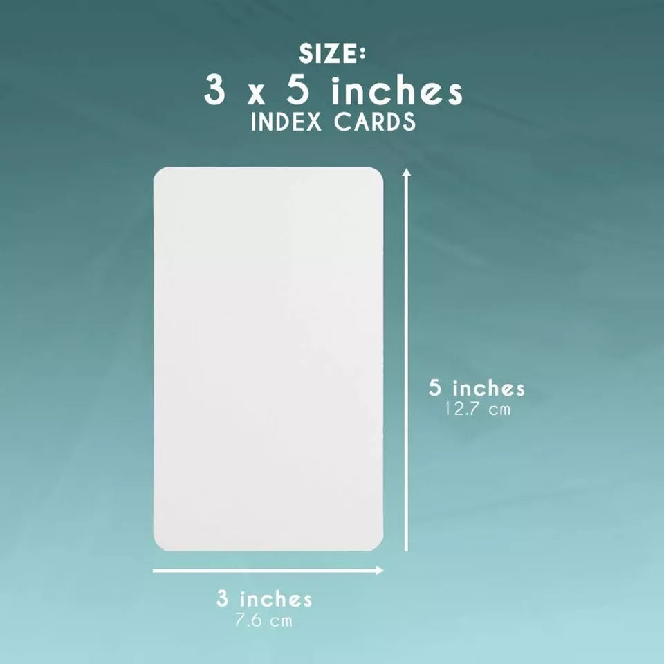 200-Pack Shiny Blank Index Cards - 3 x 5 Inches