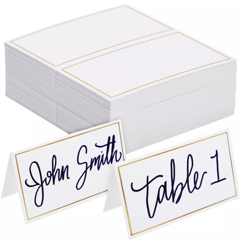 100 Pack Table Name Cards - 3.5 x 2 in