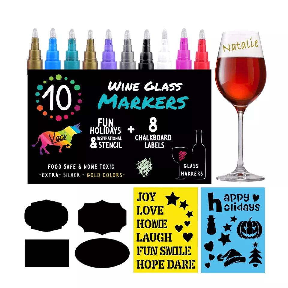 Wine Glass Markers, 10 pack