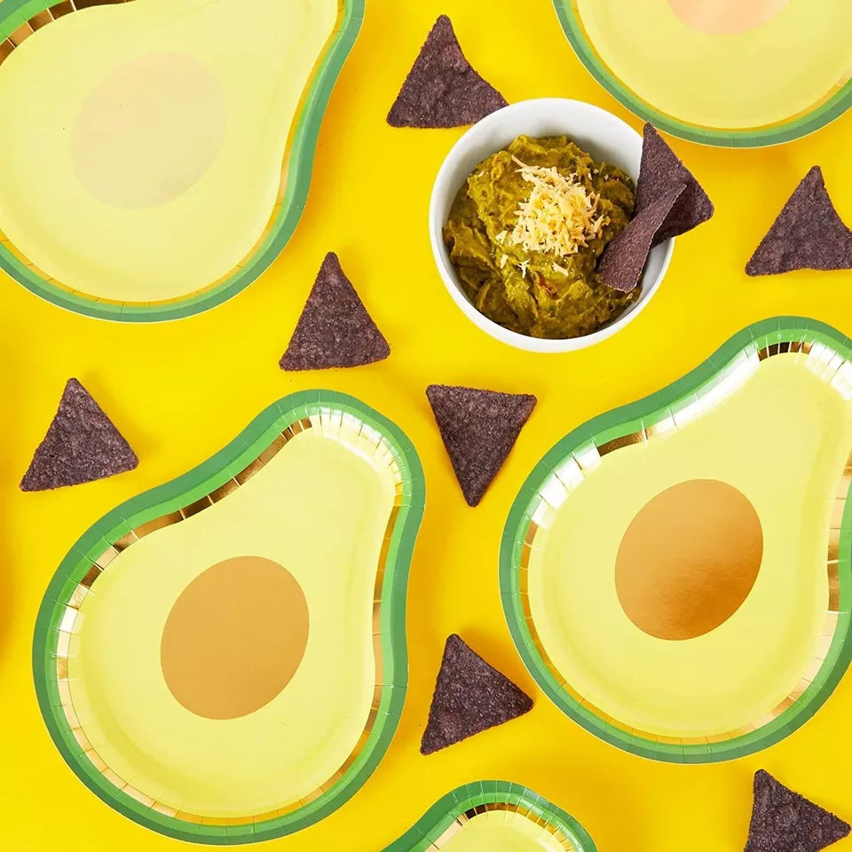 Avocado Paper Plates for Birthday Party and Fiesta (7 x 10 In, 48 Pack)