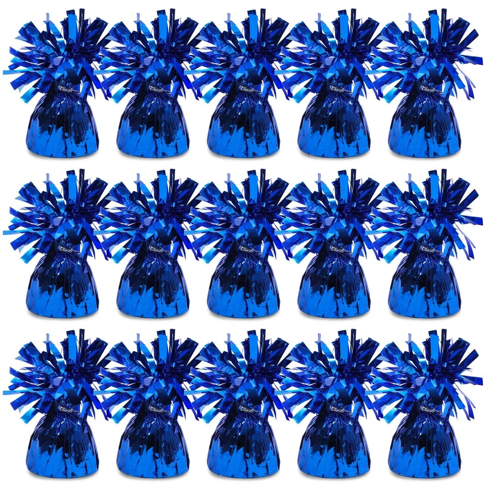 15 Pack Blue Balloon Weights - 6 oz, 4.5 in, for Birthday Party Decorations