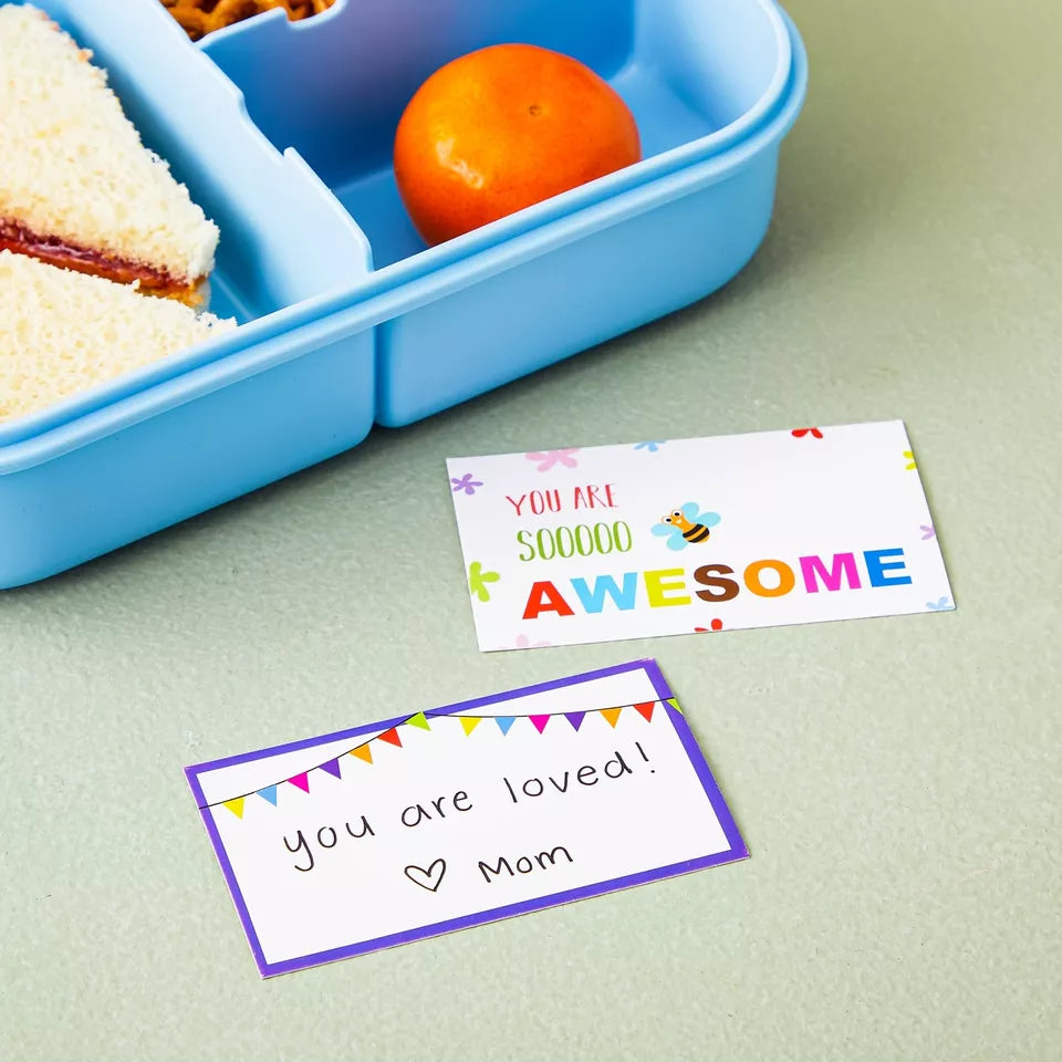 60-Pack Motivational Lunch Box Notes for Kids, Inspirational Cards, 30 Designs