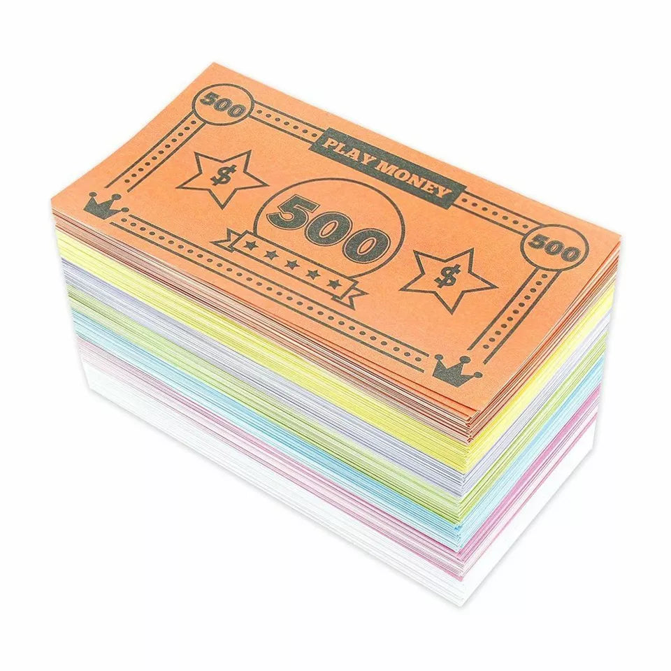 Play Money for Kids, 455 Bills Board Game Money Replacement Pretend Dollar Bills