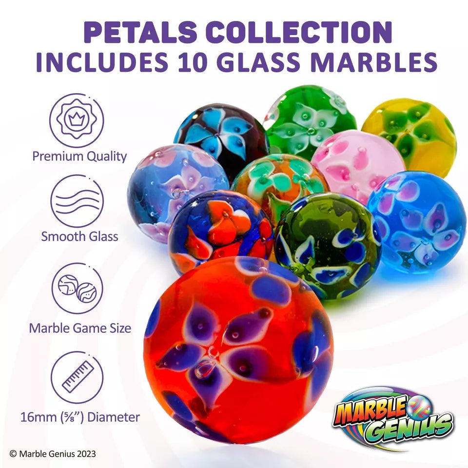 Marbles, 10 Glass Marbles, Gifts for Kids - Petals Design