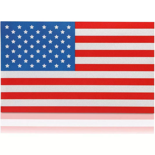 8-Pack 4th of July USA Flag Reflective Vinyl Decal Stickers