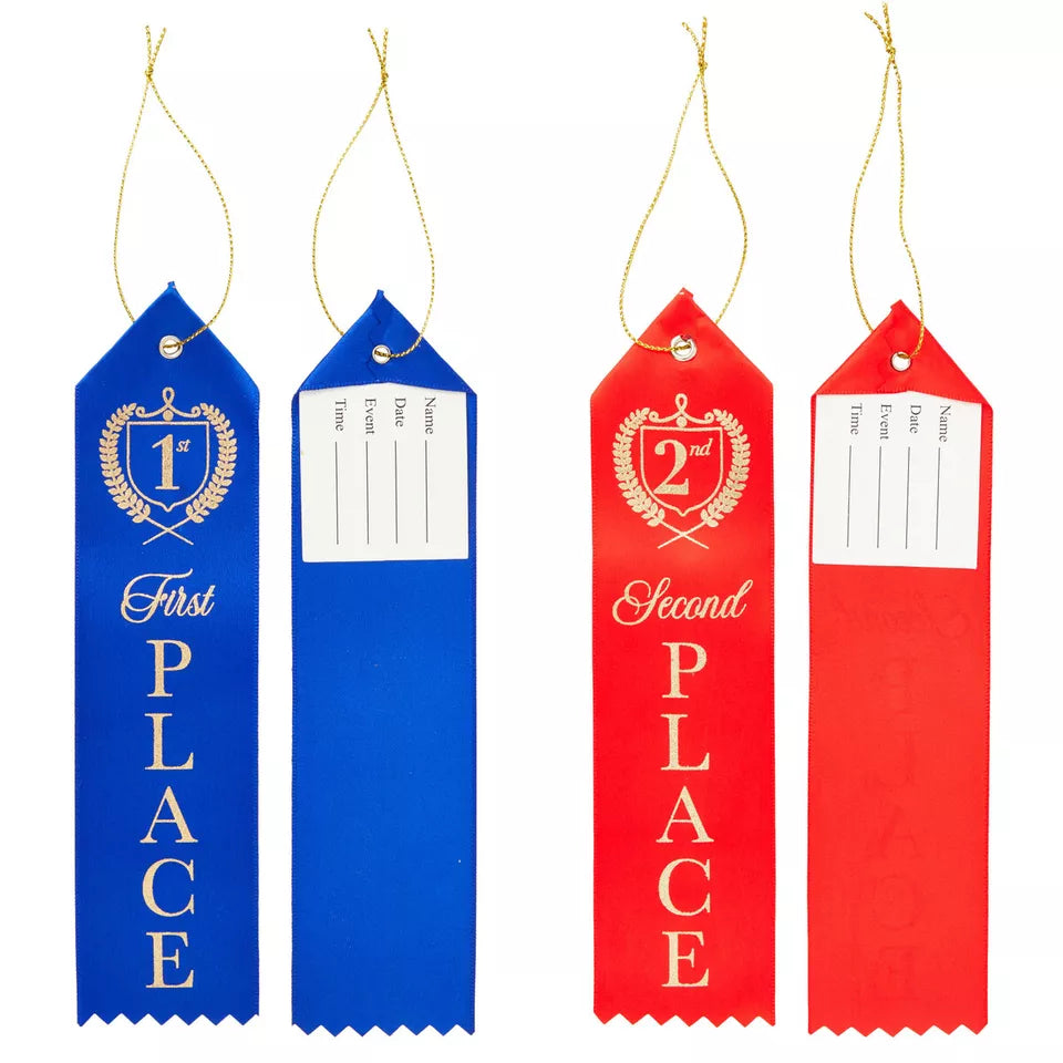 100 Award Ribbons Bulk - 1st, 2nd, 3rd Place, Participant for Kids