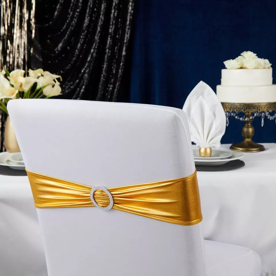 100 Pack Gold Chair Sashes - Fits 13.5 to 16.5 Inch Chair Backs