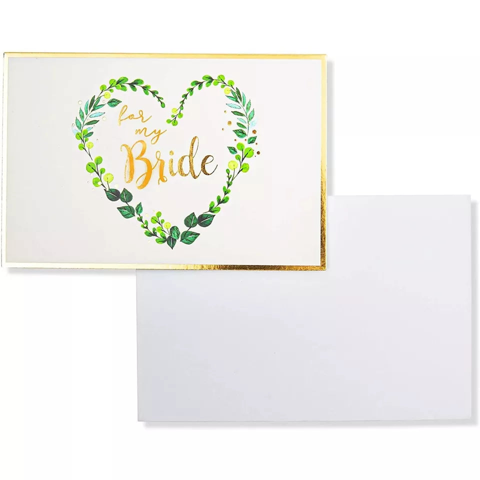 Wedding Vow Books with 2 Greeting Cards - Gold Foil, 4 Pieces