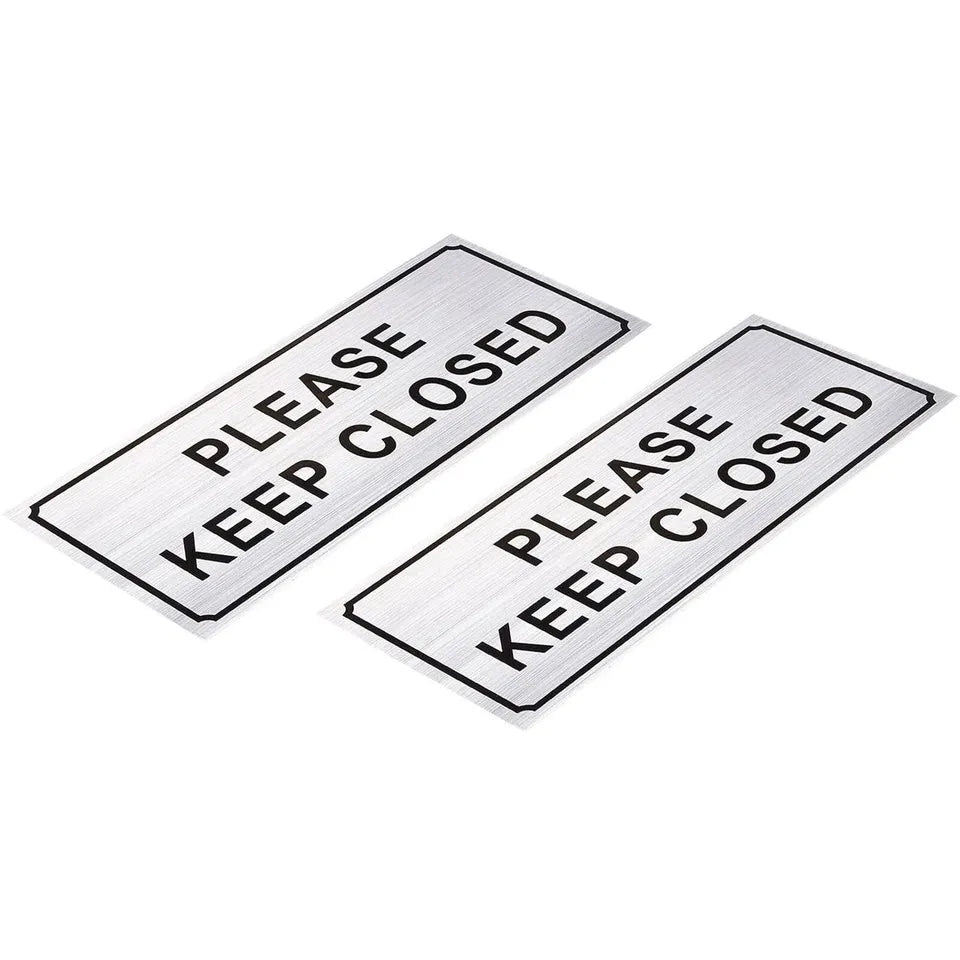 2-Pack Please Keep Closed Gate Signs - 7.87 x 3.6 Inches, for Business and Home