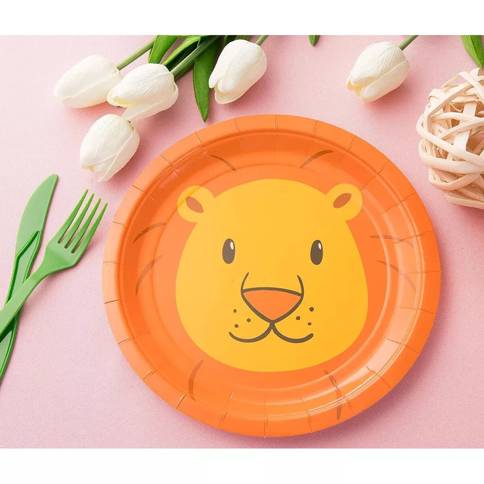 24 Set Animal Party Supplies for Kids Themed Birthday Baby Showers, Zoo Animal