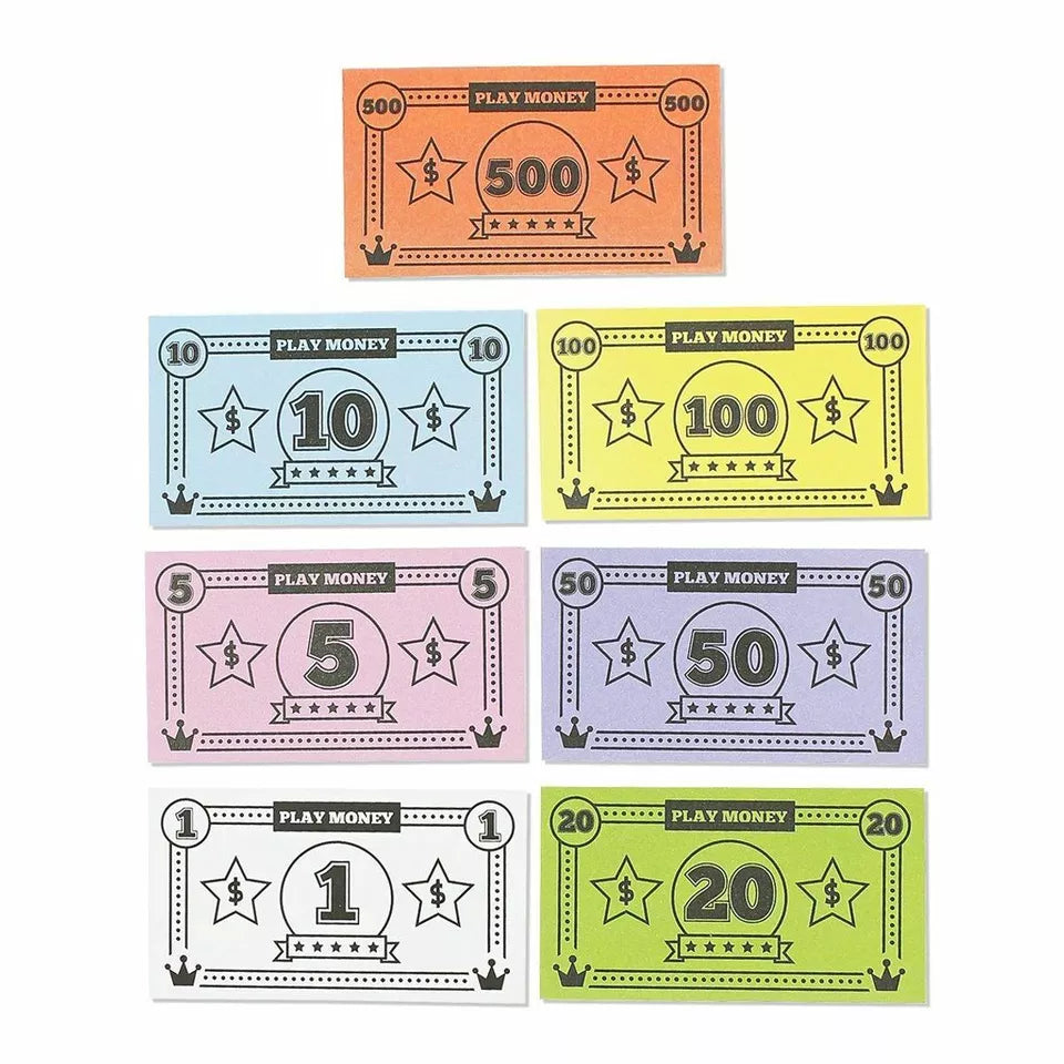 Play Money for Kids, 455 Bills Board Game Money Replacement Pretend Dollar Bills