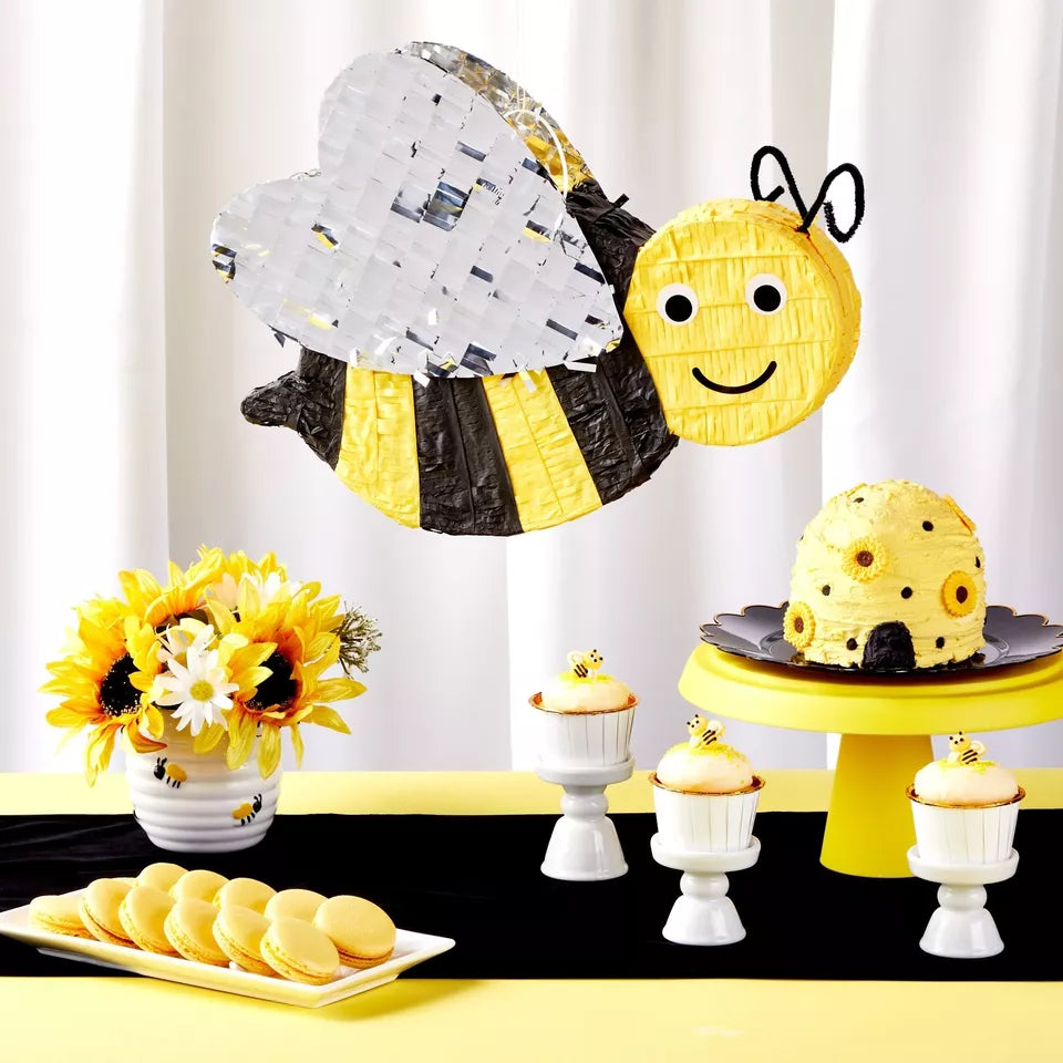 Bumble Bee Piñata for Gender Reveal, Baby Shower, Birthday Party - 15.5 x 13"