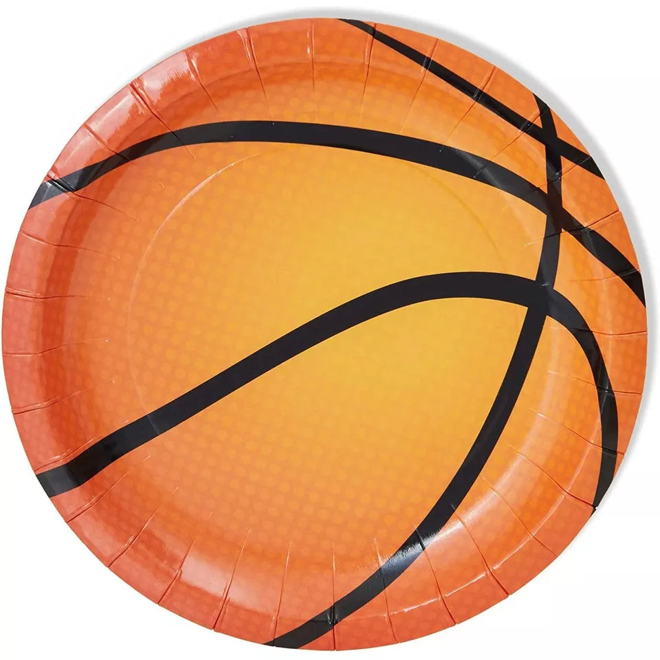 Basketball Paper Plates for Sports Party (7 In, 80 Pack)