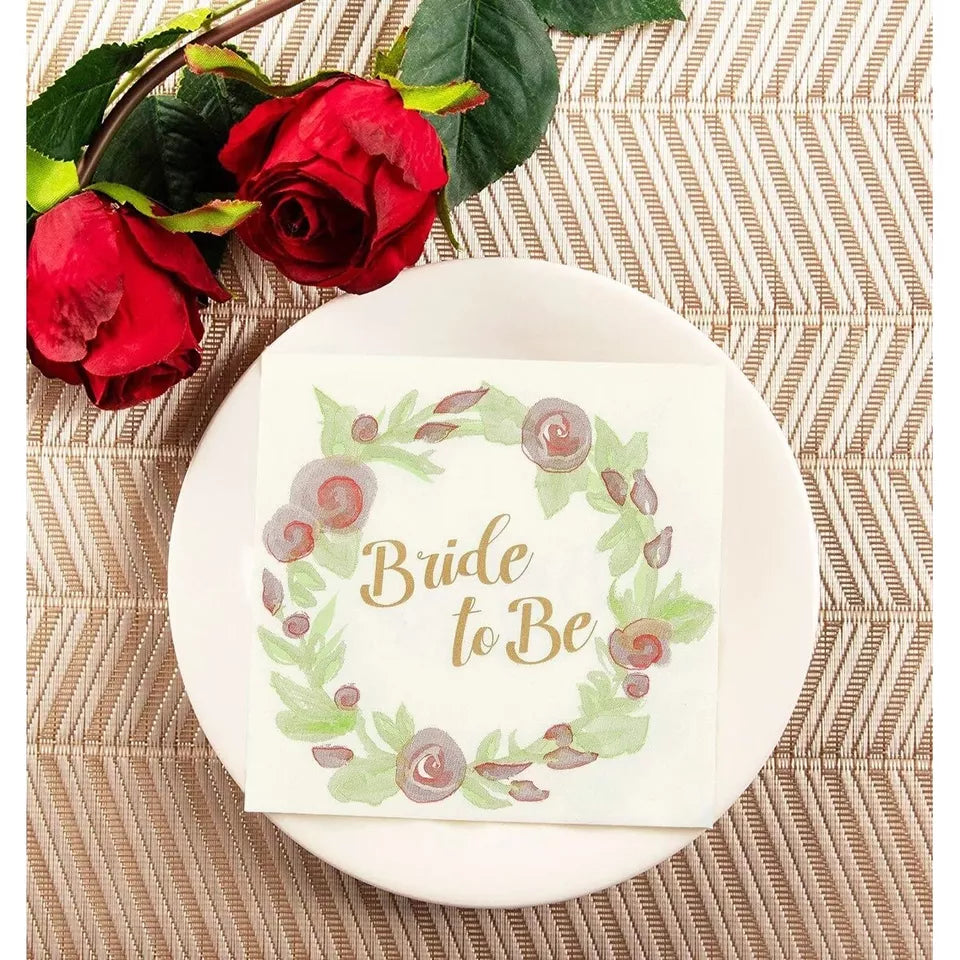 100 "Bride to Be" Cocktail Napkins - 5 in