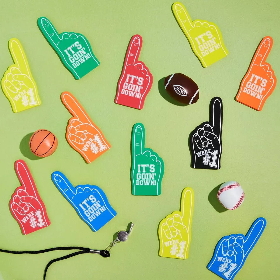 Mini Foam Fingers for Sports Events, It's Going Down, We’re 1 (5.5 in, 24 Pack)