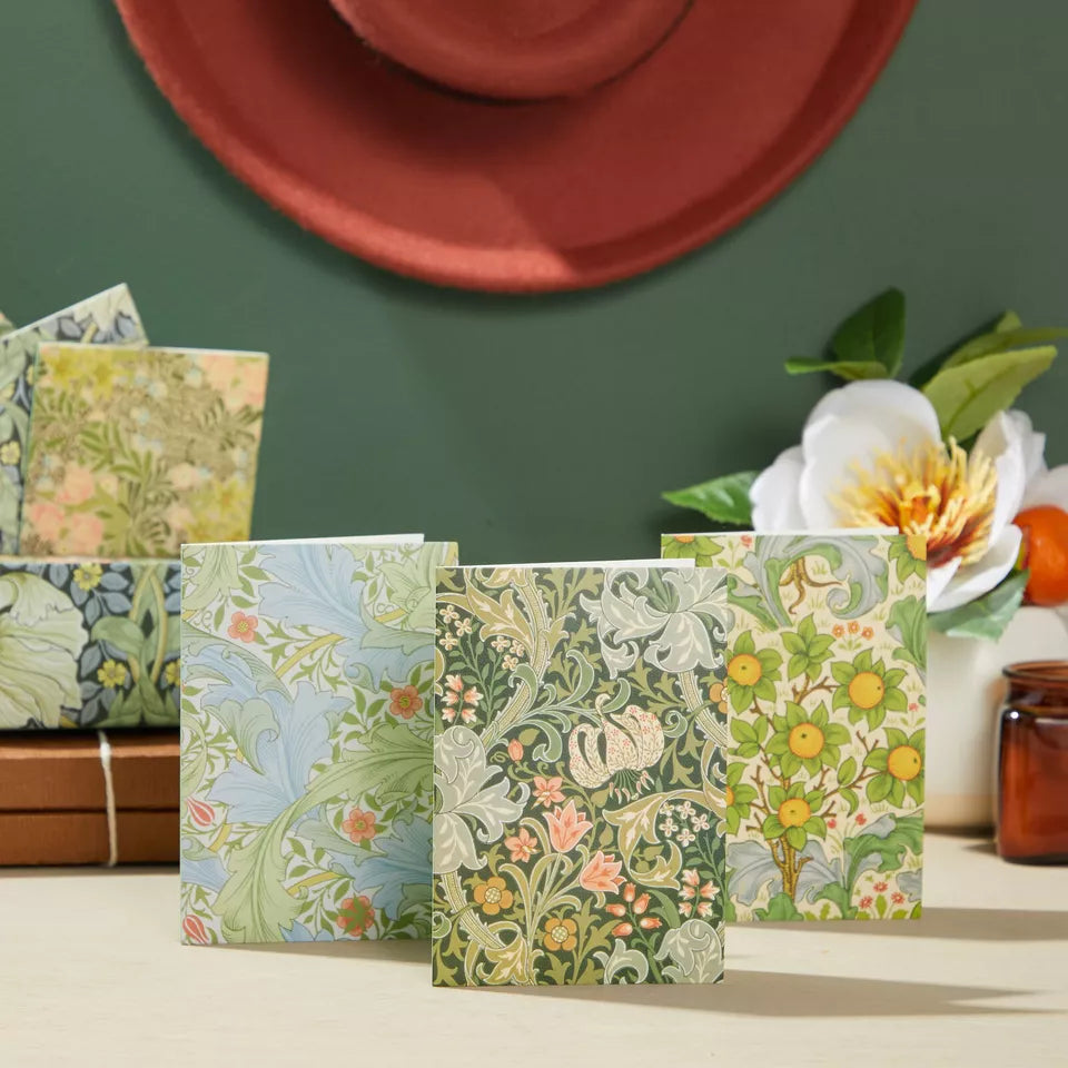 36 Pack Stationery Cards and Envelopes, William Morris Floral Pattern, 5x3.5 in