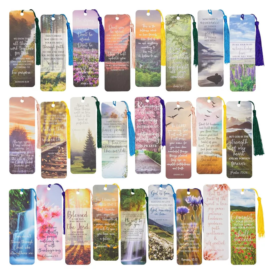 100-Pack Christian Bookmarks with Scriptures - Bible Verse Book Markers, 6 x 2 Inches